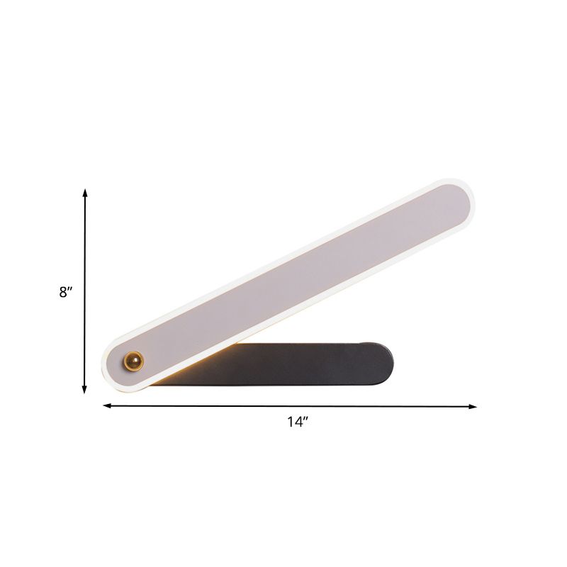 Hour Mur Moup Fixture Modernisme Acrylique Éclairage d'applications à LED noir et blanc en lumière blanche / chaude