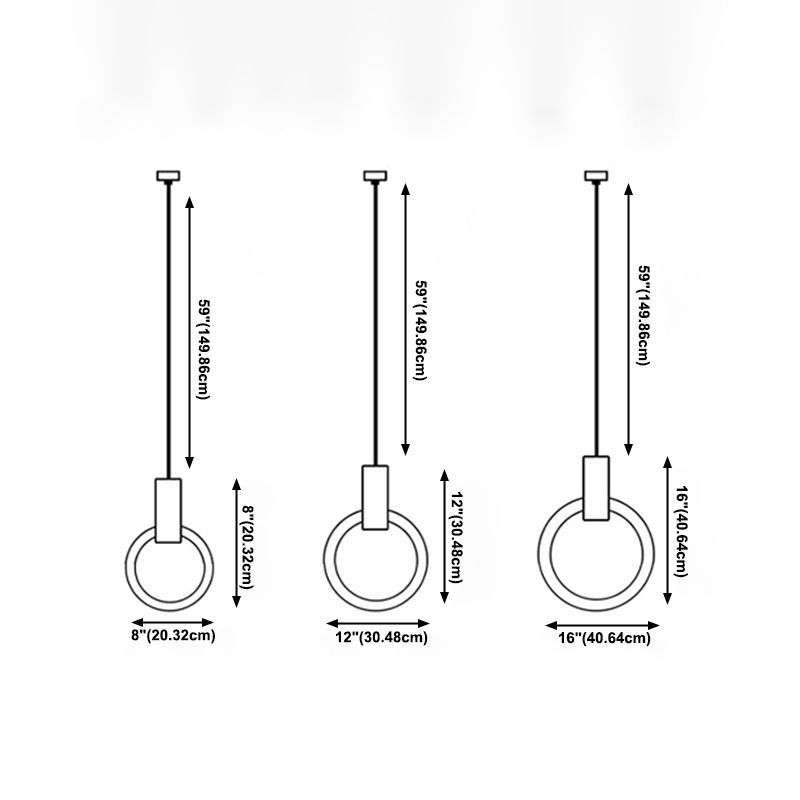 Minimalist Indoor Pendant Light, White Glass Circle Shade Pendant Lighting with Metal Handle