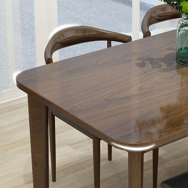 Mesa de comedor de rectángulo de madera maciza de estilo contemporáneo 4 Table de piernas para el hogar