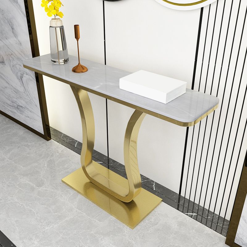 Rectangle Console Accent Table Antique Finish Console Sofa Table in Stone