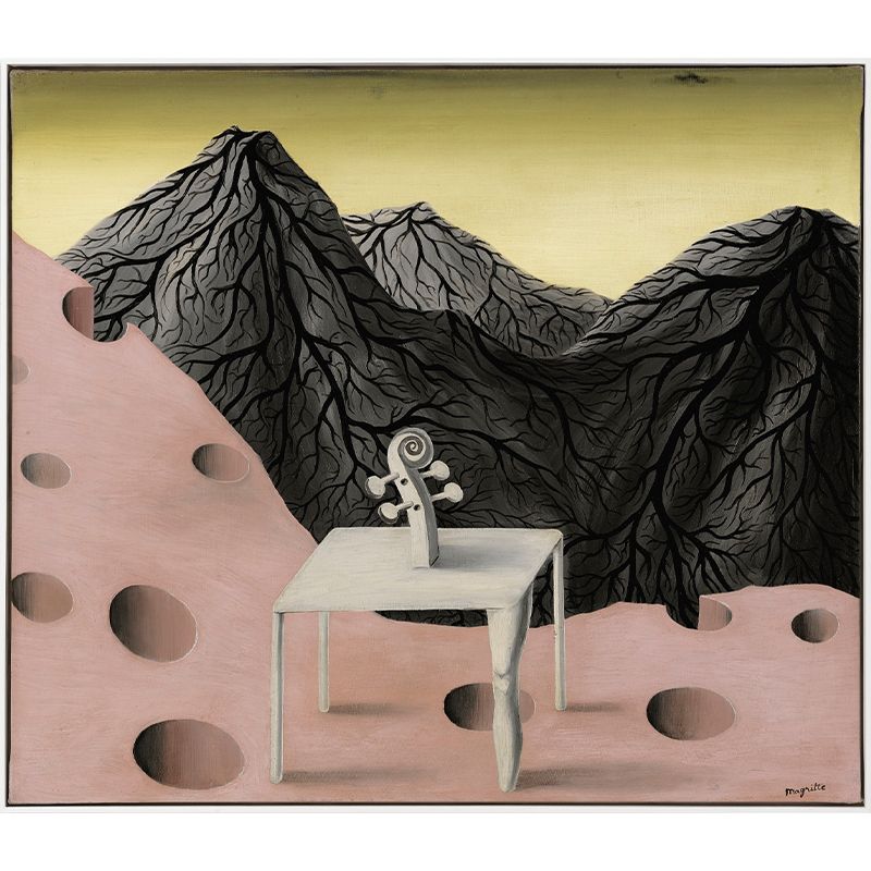 Custom Size Illustration Surreal Murals with The Roof of the World Painting, Black-Pink