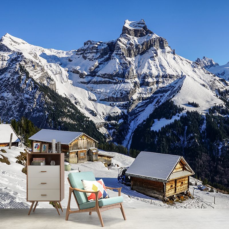 Water Resistant Mountain Mural Wallpaper Modern Wall Decor for Living Room