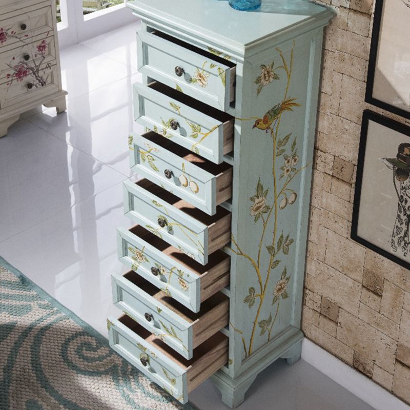 Traditional Vertical Bedroom Chest Solid Pine Storage Chest with Drawers