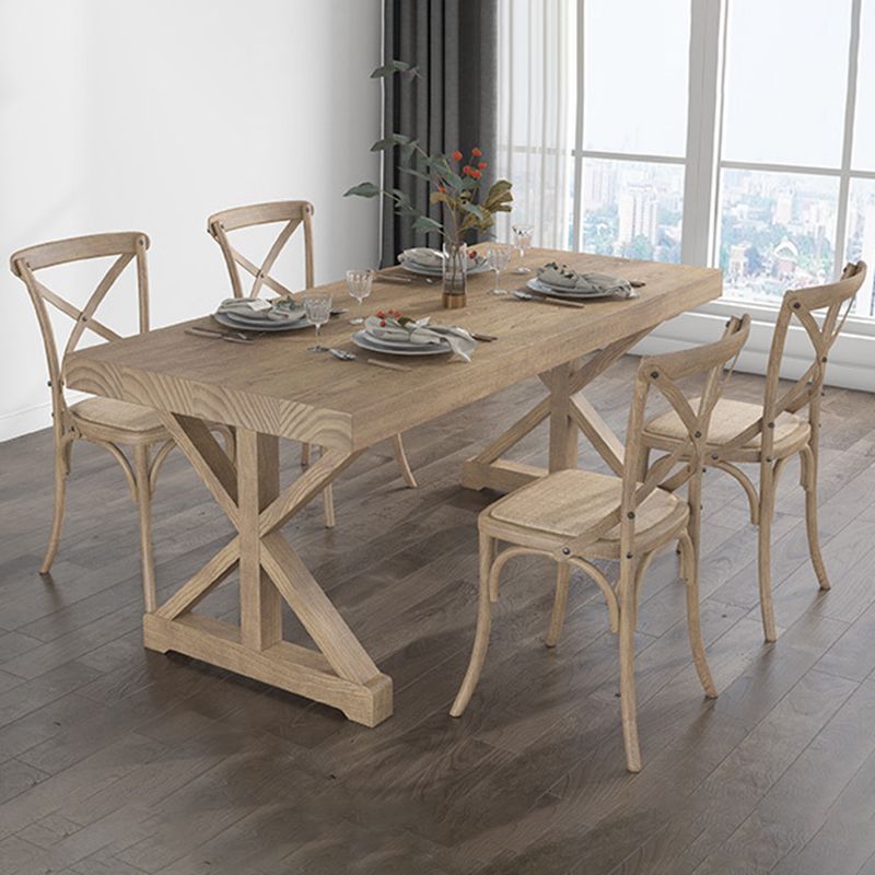 Modern Rectangle Wood Dining Table Set 1/2/5 Pieces Dining Set for Home Use