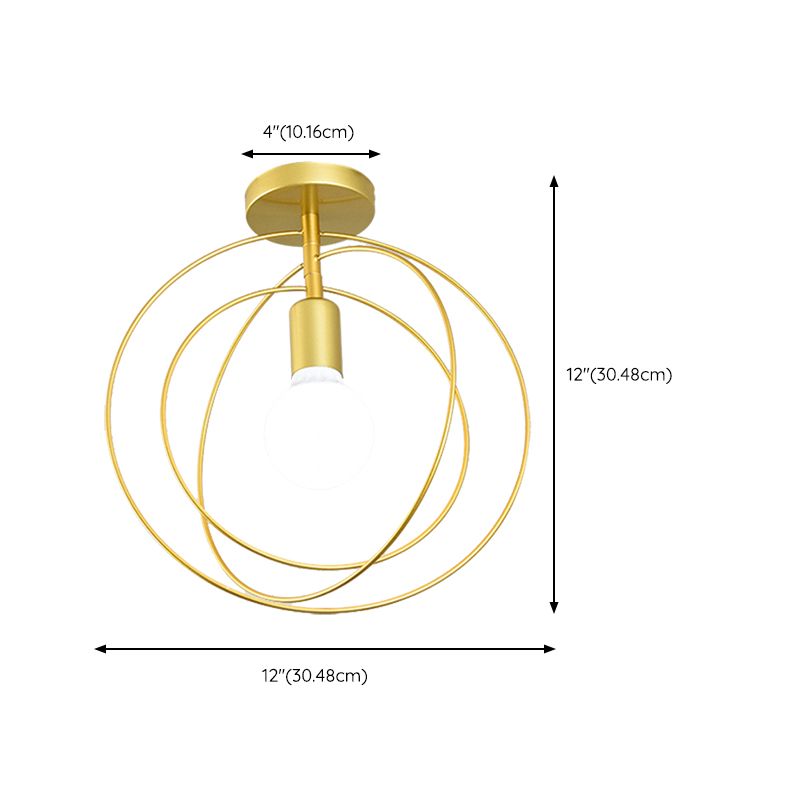 Nordic Style Iron Ceiling Light Geometry Shape 1 Light Ceiling Lamp for Bedroom