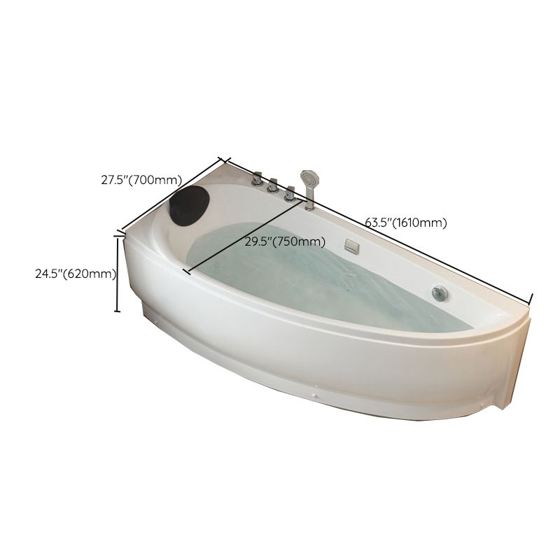 Modern Acrylic Corner Bathtub Soaking/Whirlpool Back to Wall Bathtub