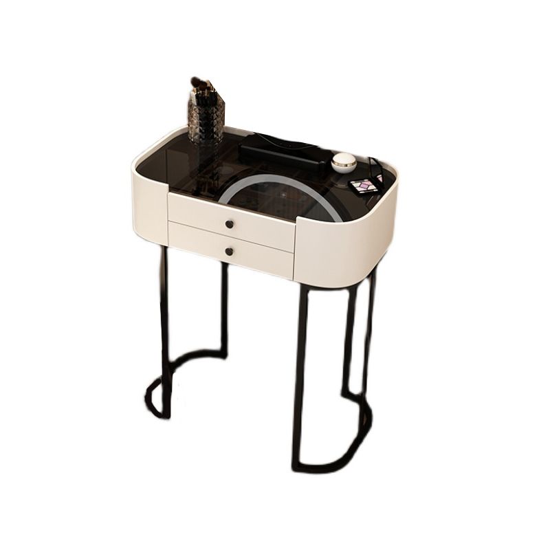Contemporary Glass Vanity Dressing Table Bedroom Makeup Vanity Desk with Drawer