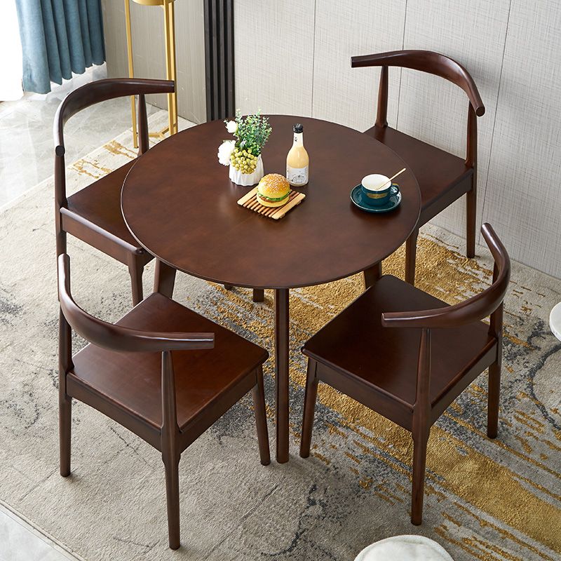 Modern Style Solid Wood Dining Room Set with Round Table Home Dining Table Furniture
