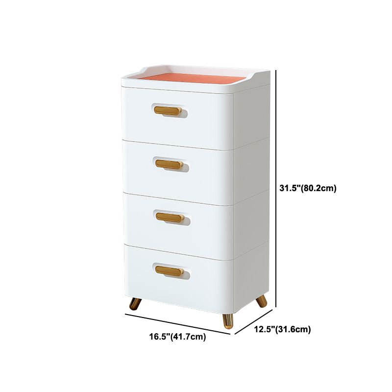 Contemporary Storage Cabinet with Legs White Cabinet with Drawers