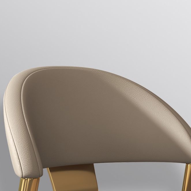 Dining Room Armless Side Chair Glam Faux Leather Dining Chair