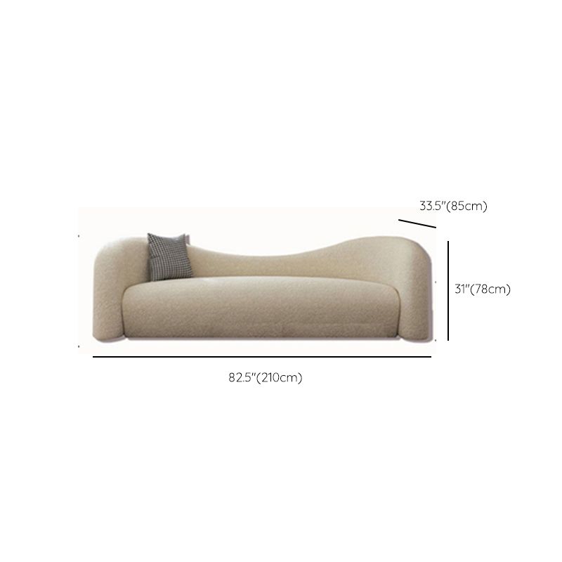 Scandinavian Settee Fabric Living Room Tuxedo Arm Curved White Seating