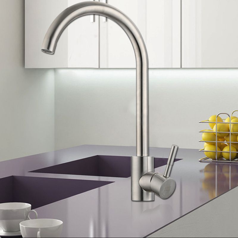 Contemporary Single Handle Kitchen Faucet 1-Hold Water Filler