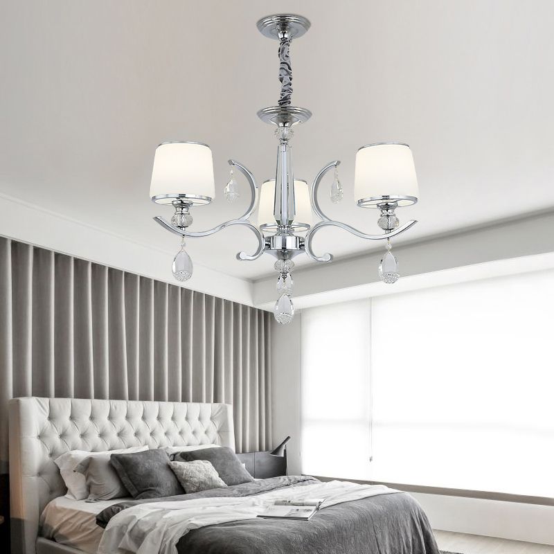 Nordic Modern Style Hanging Pendant Light Metal Chandelier Lighting with Glass Shade