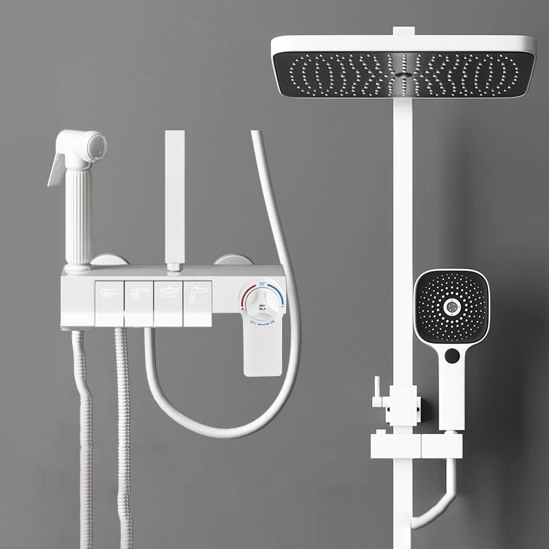 Arm Shower Faucet Wall Mounted Shower Metal Shower System with Slide Bar