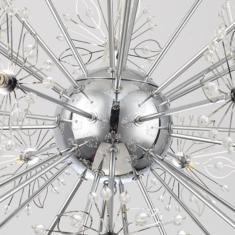Modern Style Chandelier Light Crystal Sphere Multi Head Pendant Light for Living Room