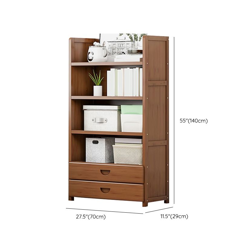 Contemporary Closed Back Bookcase Standard Engineered Wood Bookshelf