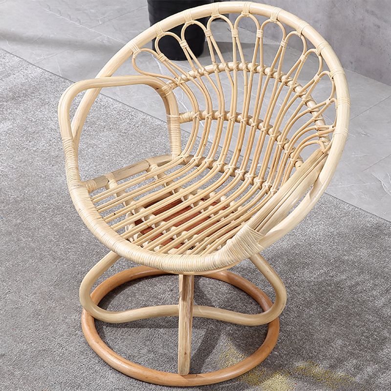 Contemporary Round Dining Table Set 1/3 Pcs Light Wood Finish Outdoor Dining Set