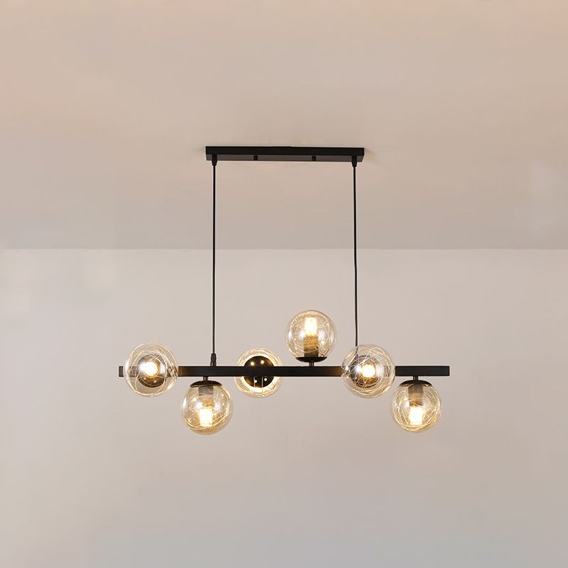 Globe Island Lights Modern Multi-Head Restaurant Hangende hanglampen met glazen schaduw