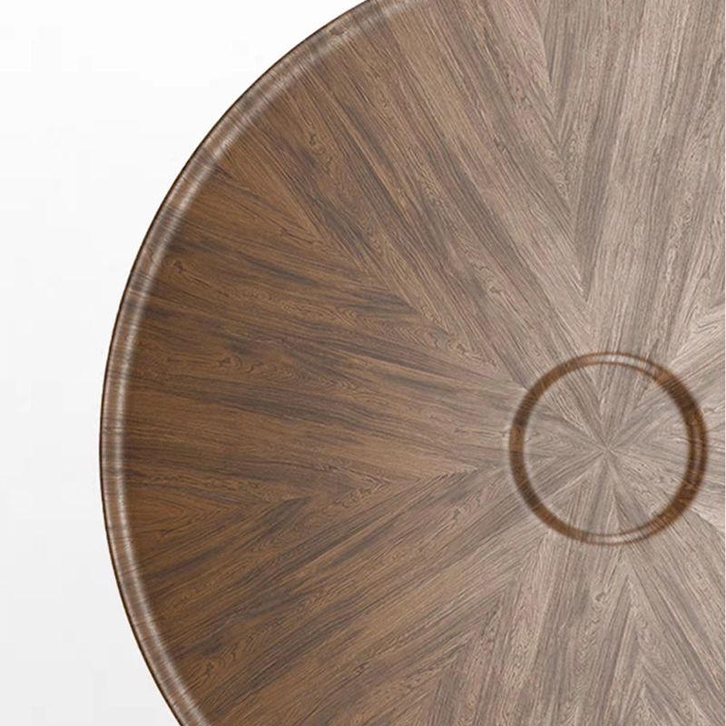 Modern Style Round Wood Table with Abstract Base Coffee Table