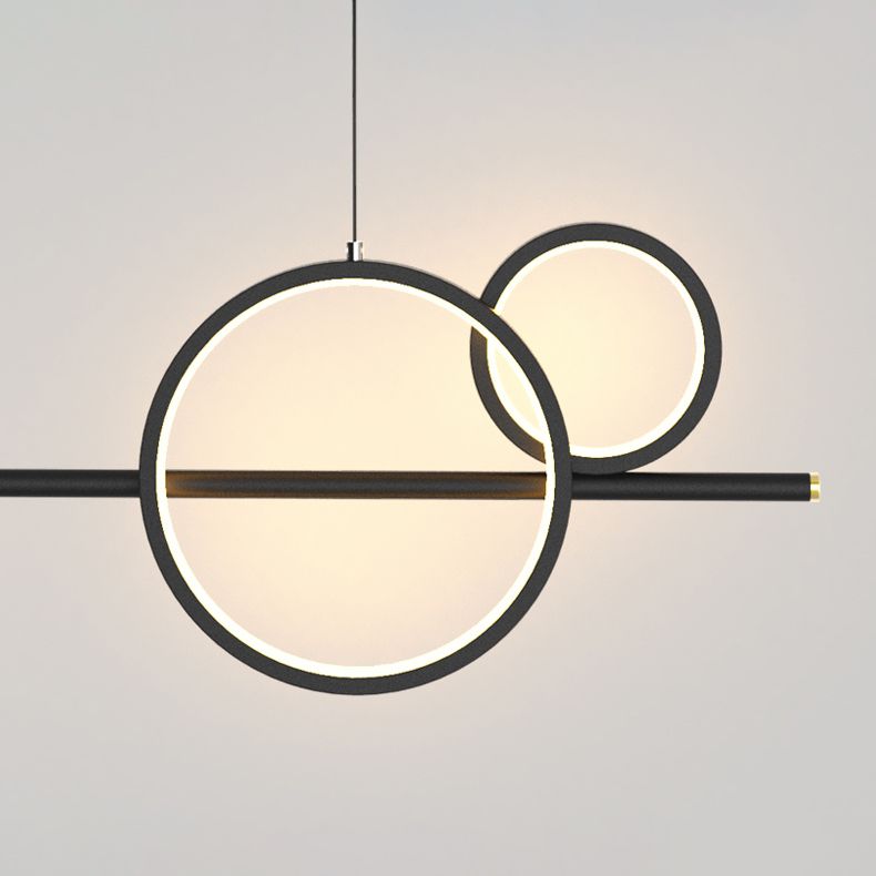 Eigentijdse bol hanglampen glazen eilandverlichting in zwarte afwerking