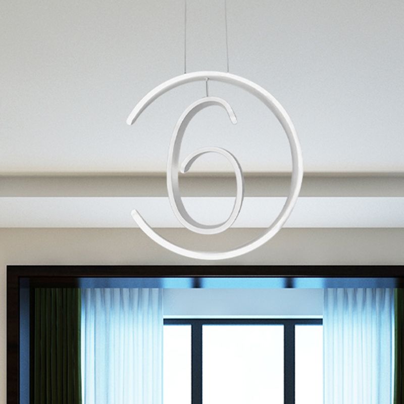 6/7/8-Shaped Drop Pendant Simple Acrylic 1 Light White Chandelier Lamp for Bedroom