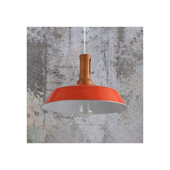 Luce sospesa da fienile elegante retrò 10 "/14" W 1 lampada a soffitto in metallo in metallo in bianco/nero per cucina