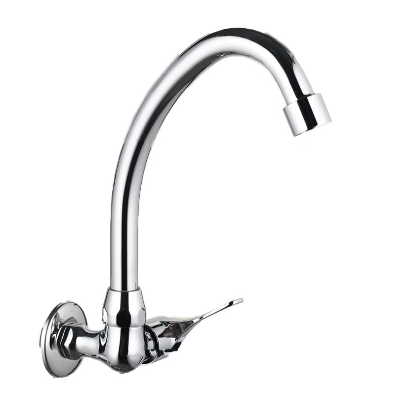 Contemporary Single Handle Kitchen Faucet Wall Mounted 1 Hold Bar Faucet