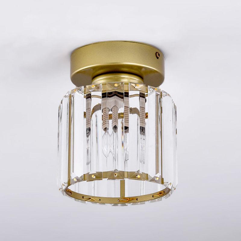 Plafonnier géométrique Simplicity K9 Crystal, plafonnier à 1 ampoule pour couloir, doré