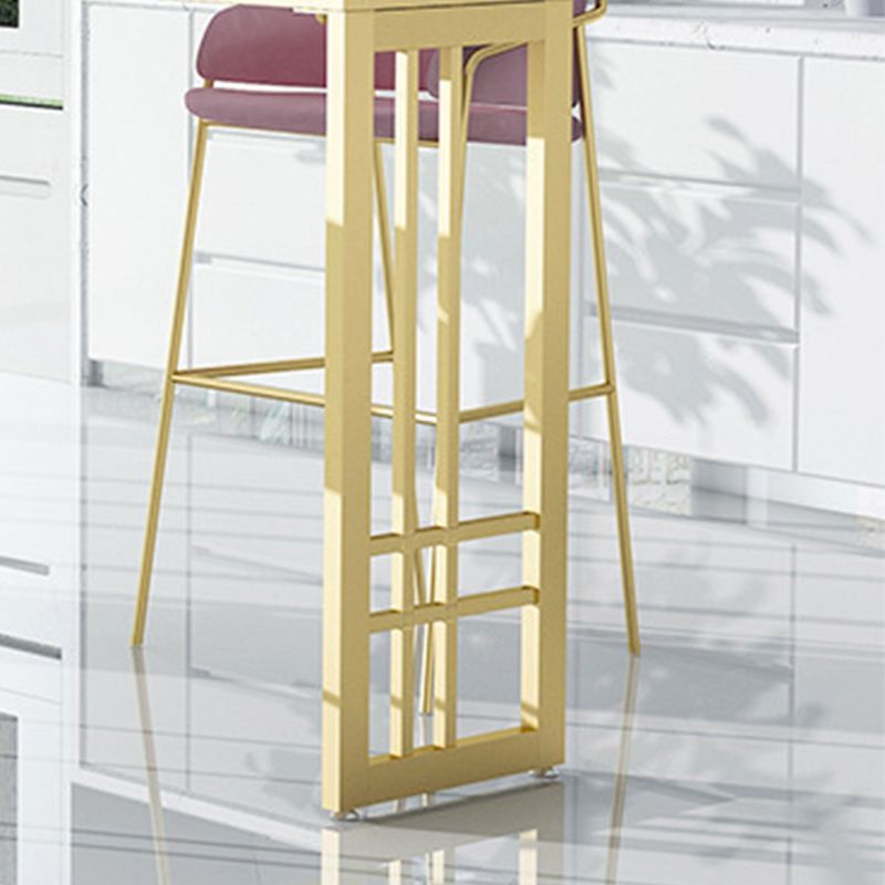 Glam Style Rectangle Bar Table Faux Marble Fixed Bar Height Table for Indoor