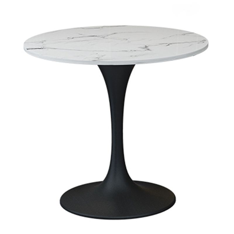 Ronde Tulponderstel Moderne Eettafel Wittint Vaste Tafel van Gesinterde Steen