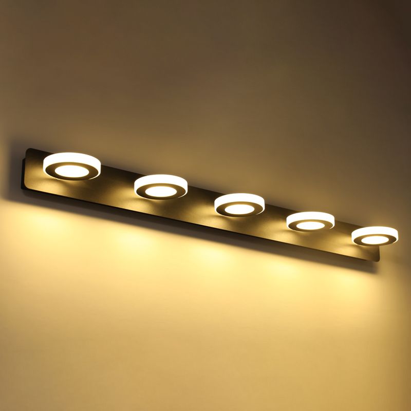 Multi Light Black Vanity Light Modern Style Waterproof Mirror Light for Bathroom