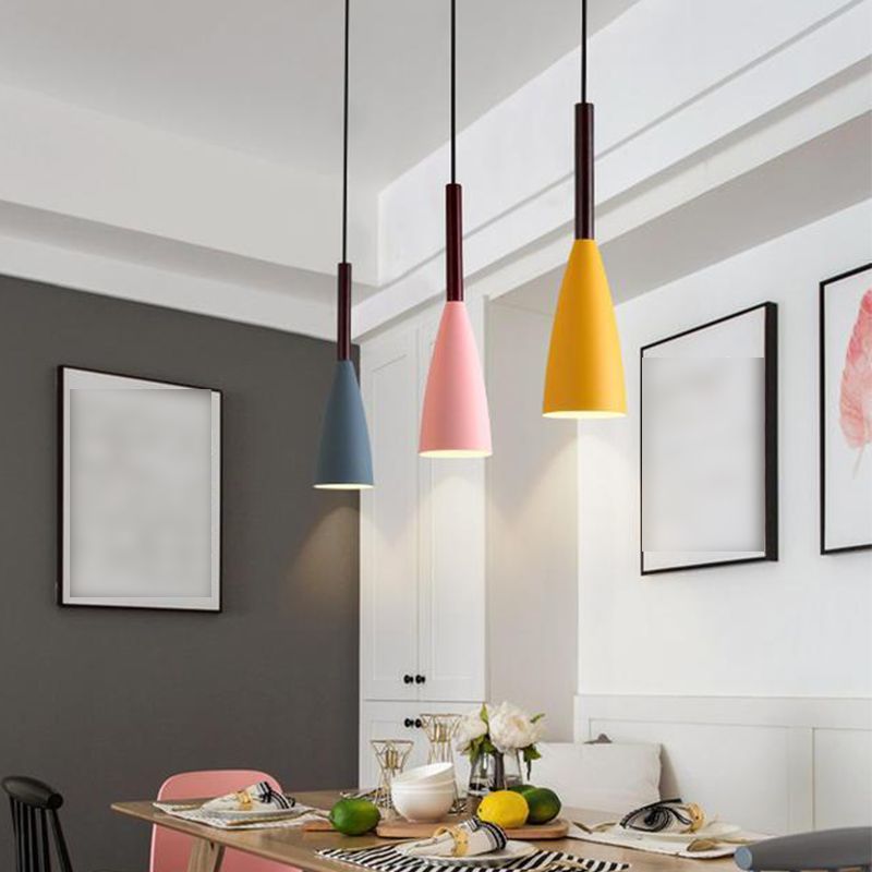 Cone Shape Hanging Light Modern Style Metal 1 Light Hanging Lamp for Restaurant