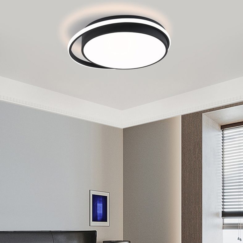 Modern Acrilico Flush Montaggio Lampada a LED Lotto LED Montaggio Soffitto Light Fixtures in Nero
