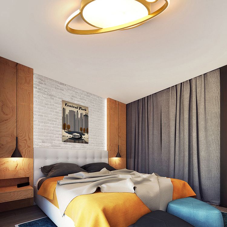 Lámparas de techo empotradas modernas de acrílico con luz empotrada Saturno para dormitorio