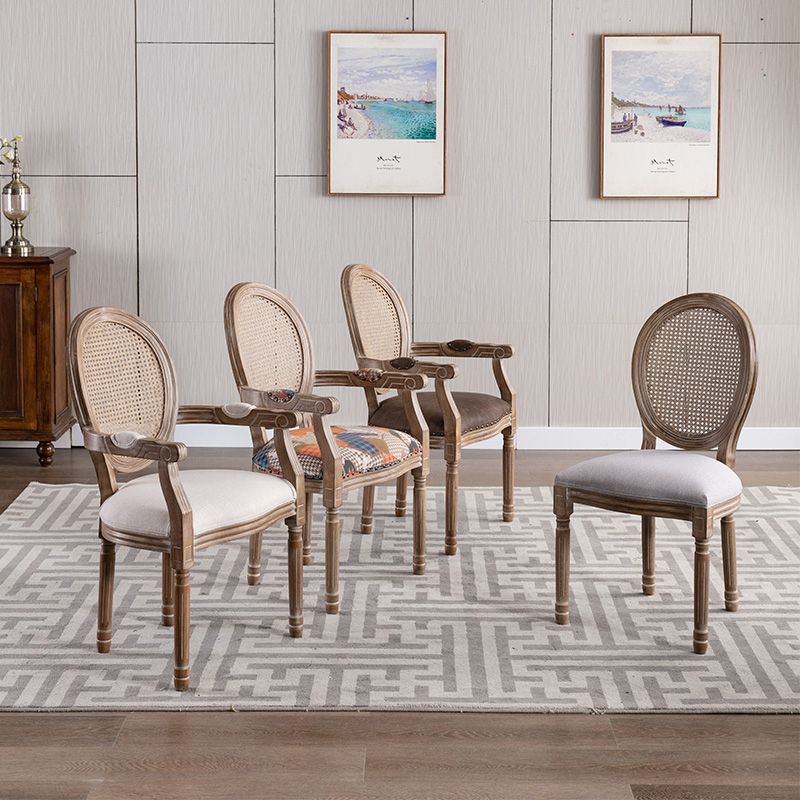Solid Wood Farmhouse Dining Room Chair Matte Finish King Louis Back Side Chair