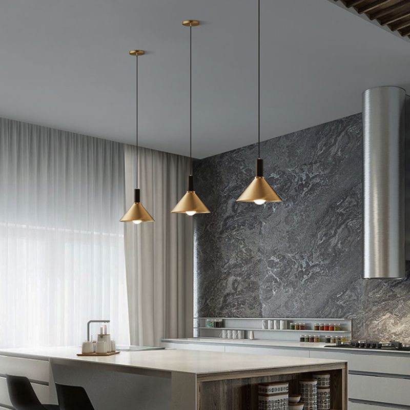 Alle koperen kegel tint hangende lichten postmoderne stijl 1 hoofd hangende mount armatuur voor restaurant