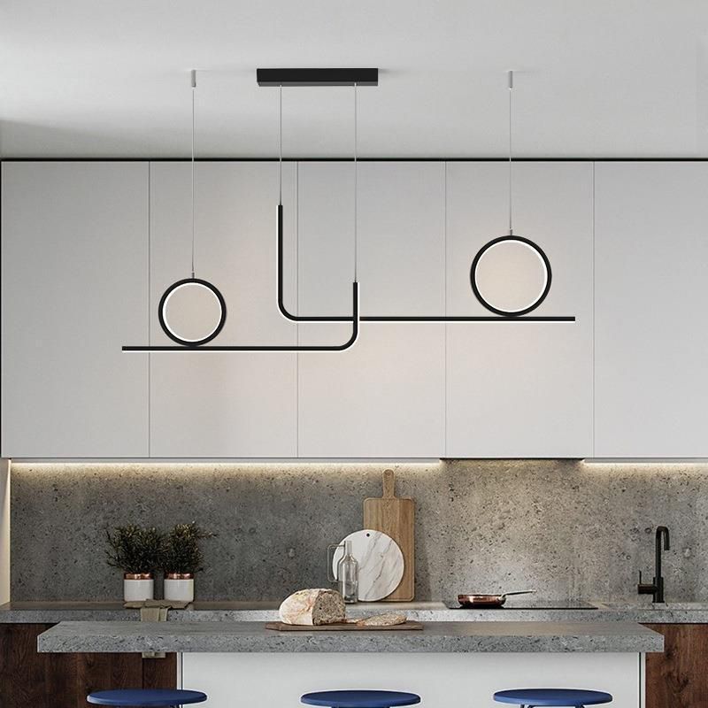 Modern 4-Light Black Kitchen Island Lighting LED Unique Island Pendant Lighting