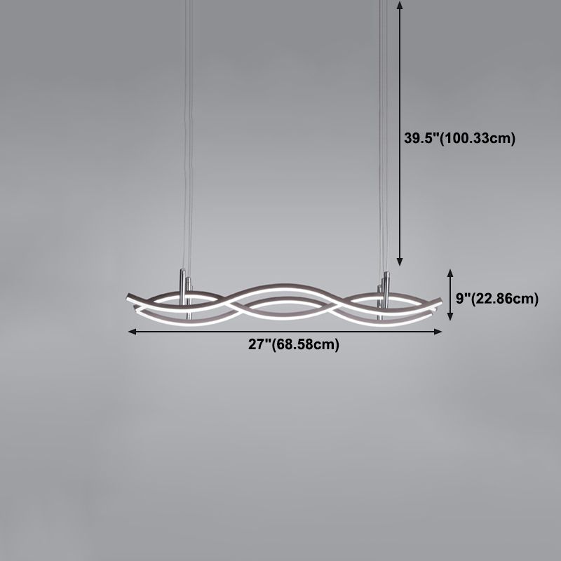 Contemporary Style Linear Shape Island Lighting Ideas Metal 3 Light Island Pendants
