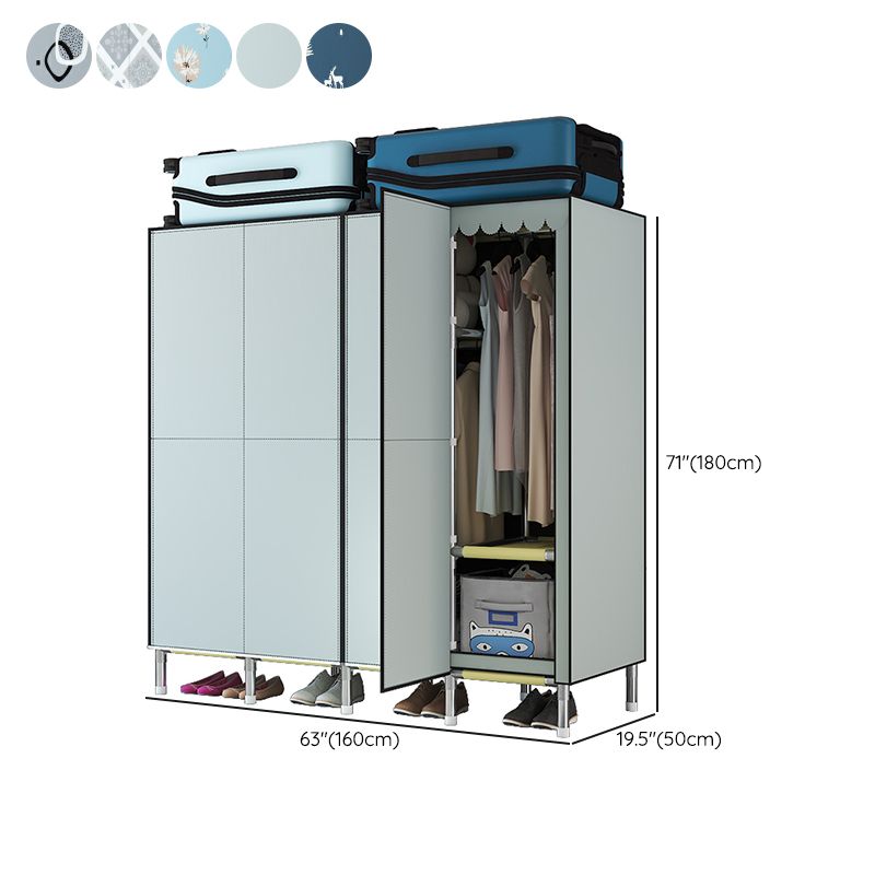 Hinged Steel Wardrobe Armoire Contemporary Wardrobe Closet with Legs