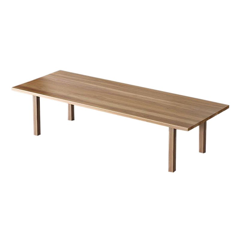 Modern Solid Wood Table for Restaurant Rectangle Brown Dining Table with 4 Legs