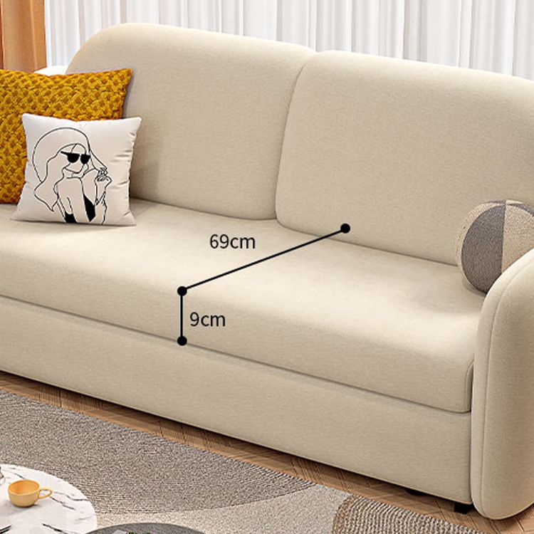 Beige Cushion Back Futon Foldable Pillow Included Sleeper Sofa