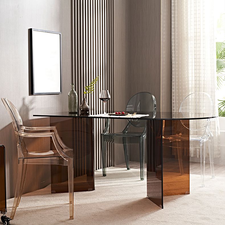 Tempered Glass Modern Free Form Indoor Table Glass Table for Dining Room