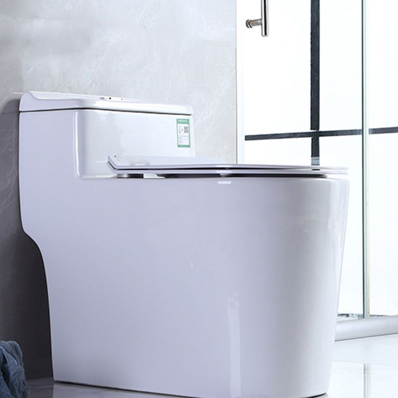 Contemporary 1 Piece Flush Toilet Floor Mounted White Toilet Bowl for Bathroom