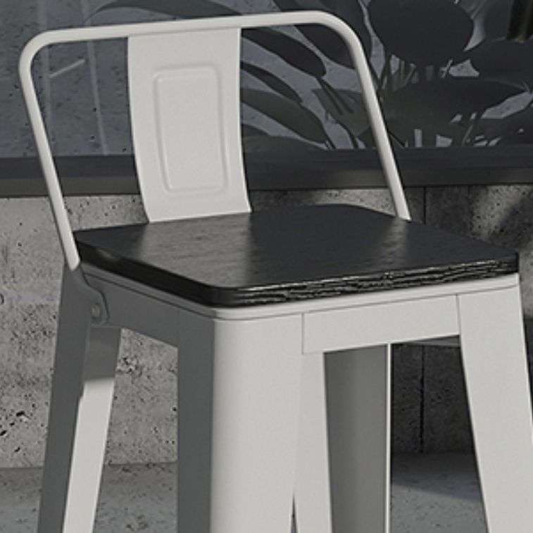 Modern Metal Bar Stool Armless Patio Bar Stool with White Base