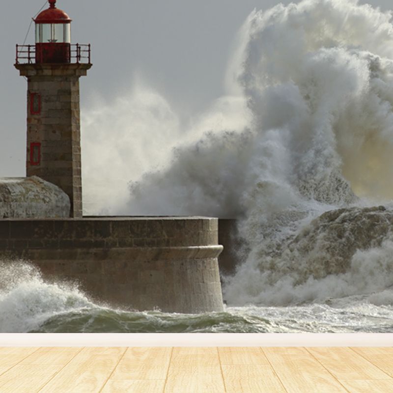 Stain Resistant Beacon Mural Decal Non-Woven Nautical Wall Decor for Girls Bedroom