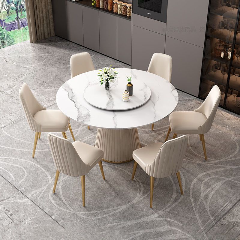 Modern Dinning Table with White Marble Round Dining Table for Kitchen