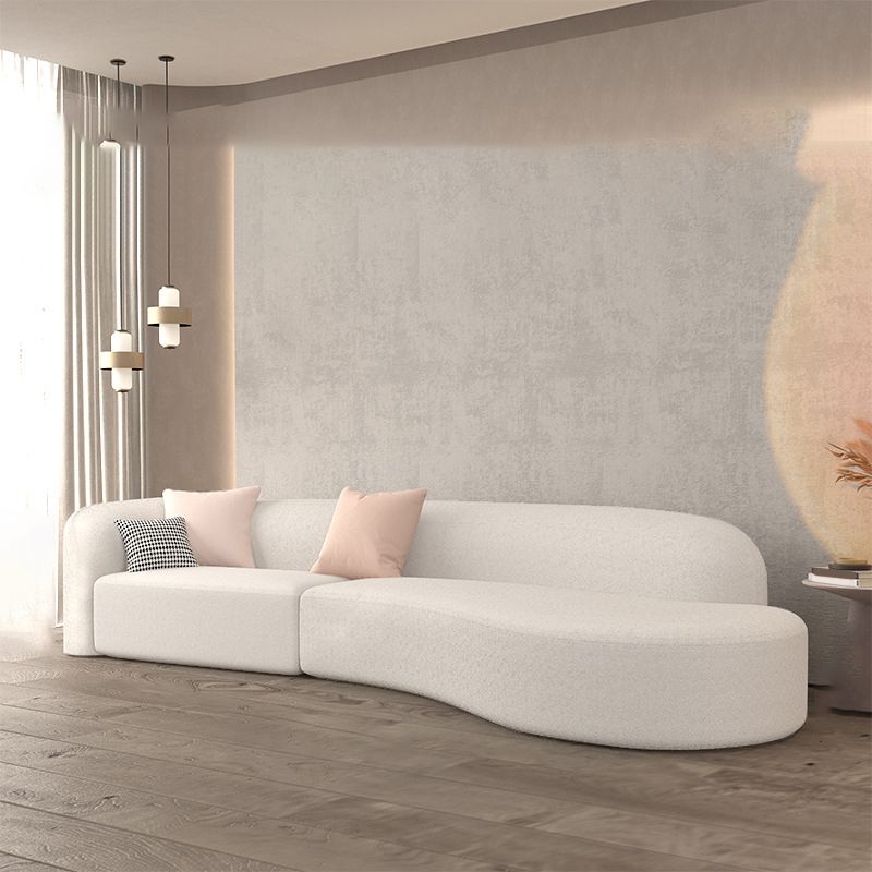Contemporary Fabric/Faux Leather Tight Back Sofa Tuxedo Arm Curved Seating