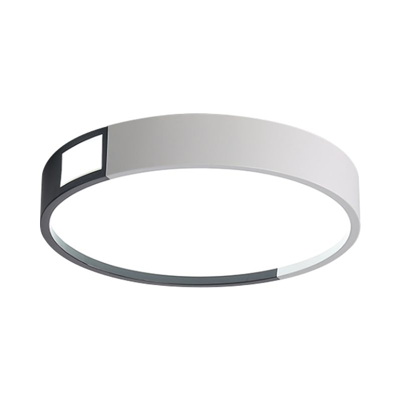 Plafonnier LED intégré minimaliste, épissure noir-blanc, lampe de plafond ronde/carrée/rectangle avec abat-jour en acrylique, lumière chaude/blanche