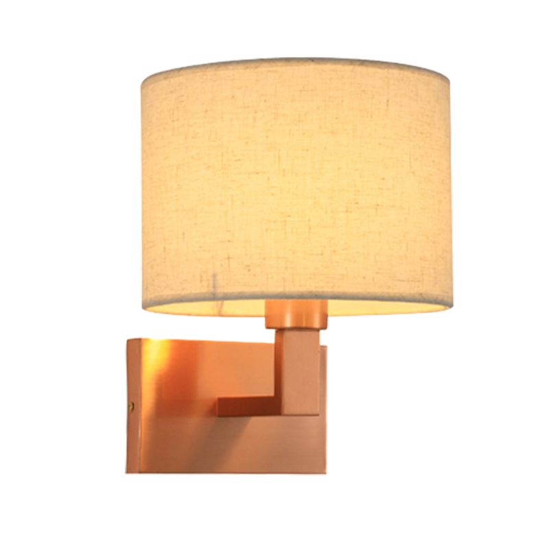 Cylinder Wall Lighting Modern Creative Fabric Wall Sconces in Gold