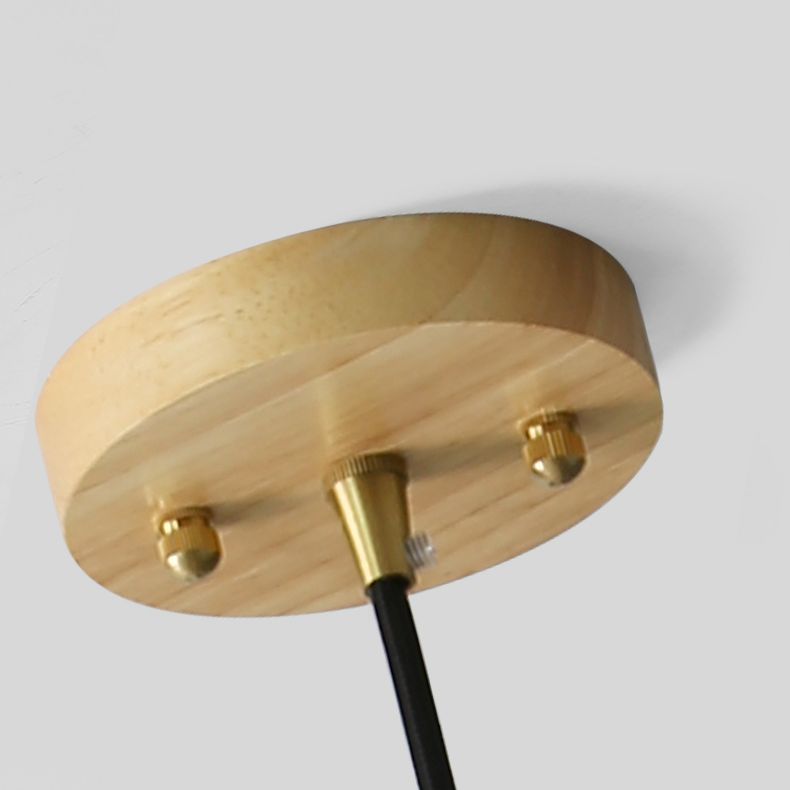 Witte koepelvormige hanglamp plafondlicht minimalistische stijl houten hanglamp lamp